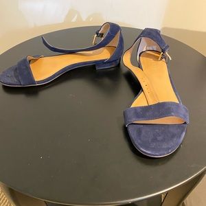 J Crew Navy Flat Sandals Size 7 1/2